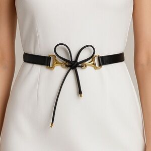 Gucci Brown and Gold Bow Belt